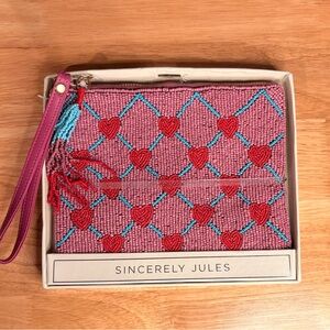 Sincerly Jules Heart Beaded Clutch